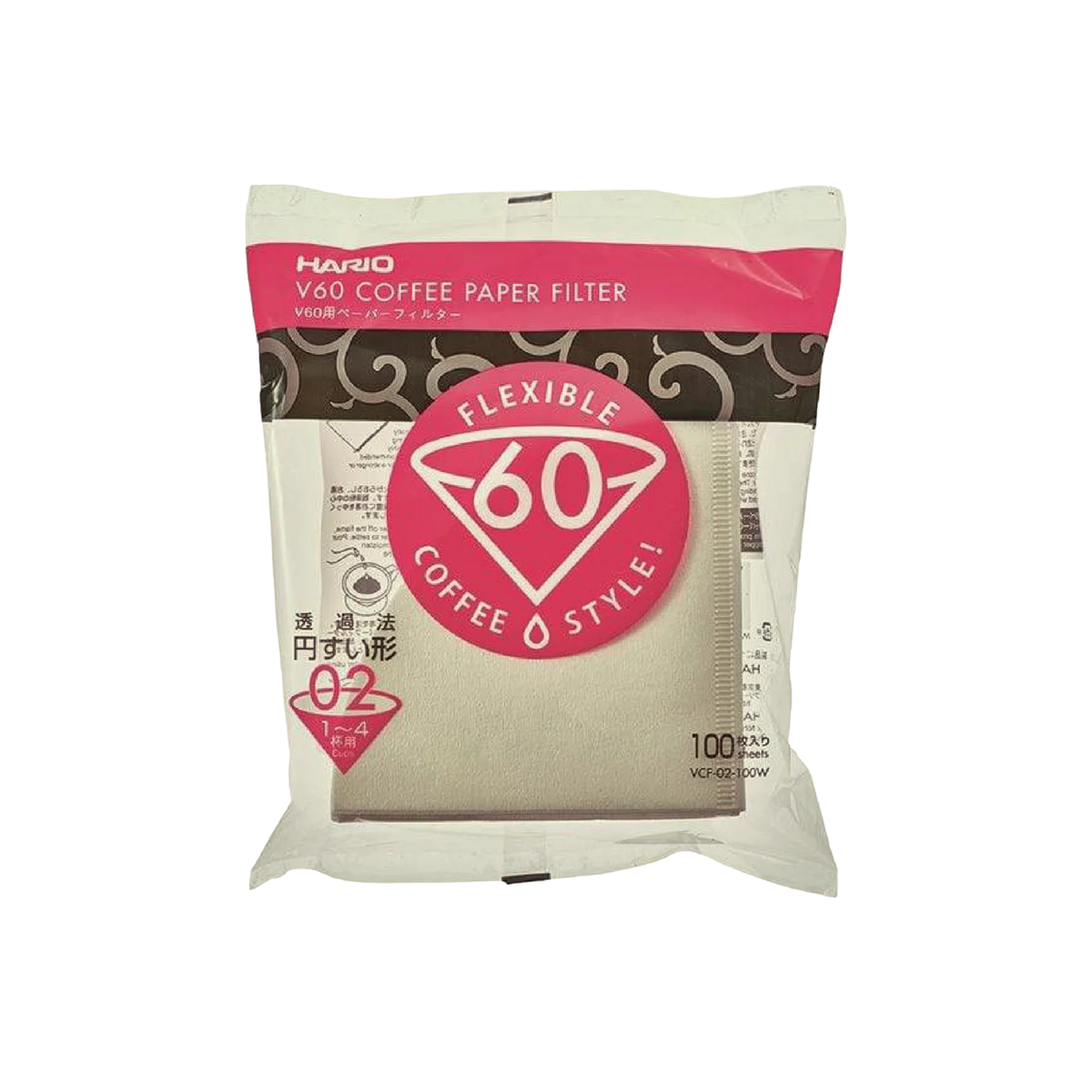 Hario V60 Filter Papers Size 02 - White (100 pack bag)