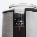 silver wilfa svart electric coffee grinder, close up on brewing selection, filter method chosen