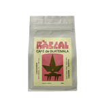 coffee bag with rascal pink label on it