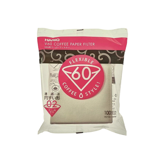 Hario V60 Filter Papers Size 02 - White (100 pack bag)