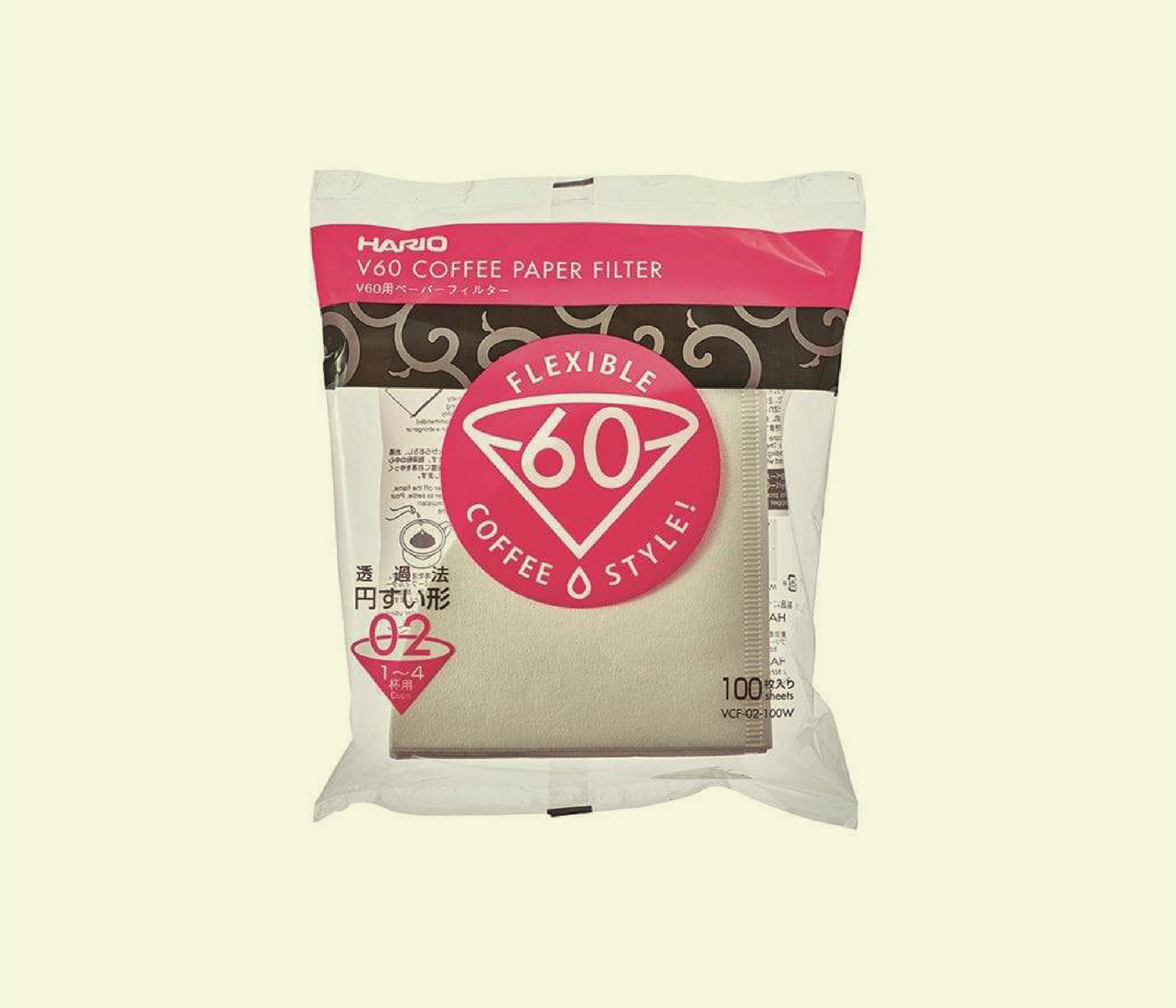 Hario V60 Filter Papers Size 02 - White (100 pack bag) - Rascal Coffee