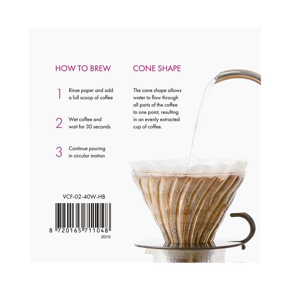Hario V60 Filters Size 02 - White (40 pack) - Hackney Rascal Coffee