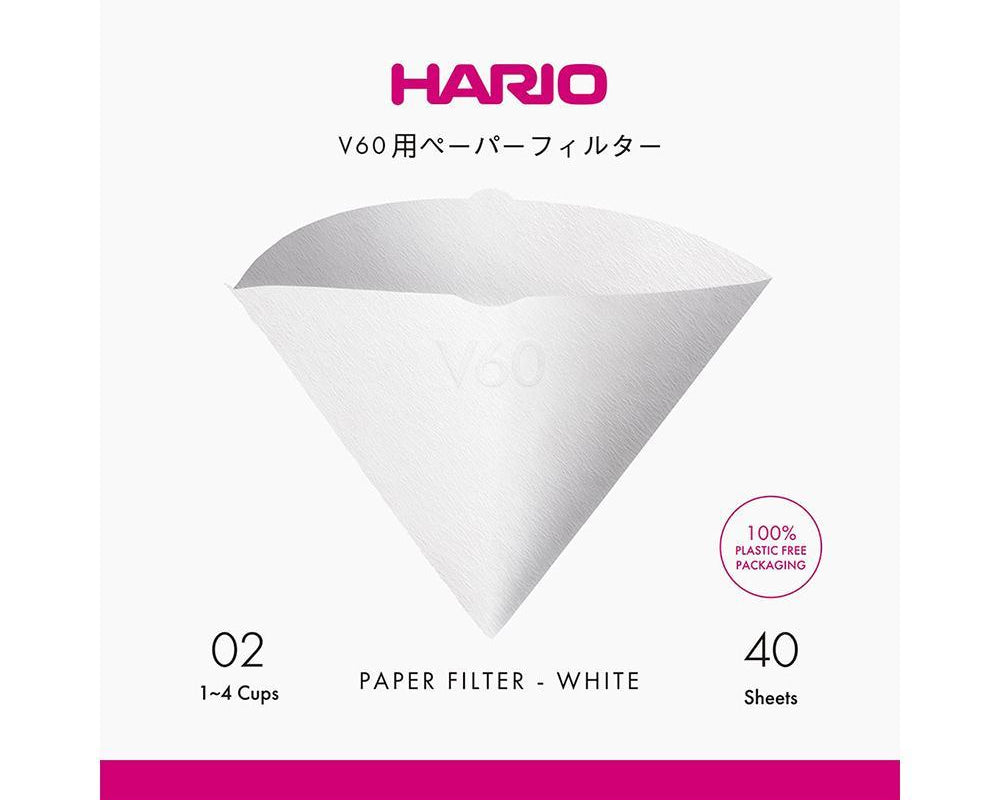 Hario V60 Filters Size 02 - White (40 pack) - Hackney Rascal Coffee