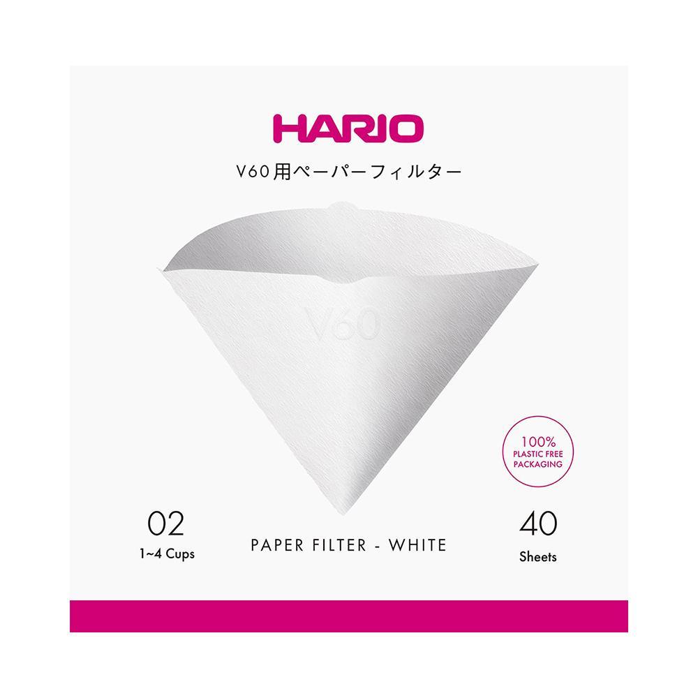 Hario V60 Filters Size 02 - White (40 pack) - Hackney Rascal Coffee