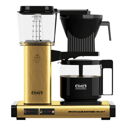 gold, brass, moccamaster kbg select coffee machine