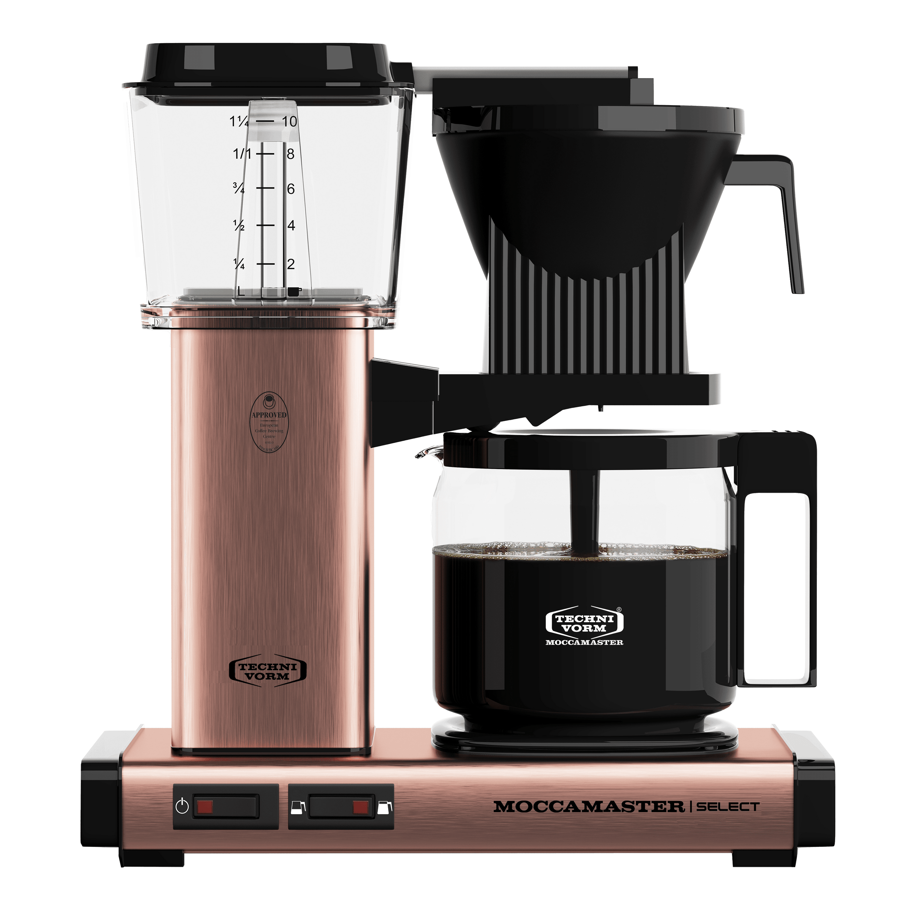 rose gold, copper moccamaster kbg select coffee machine